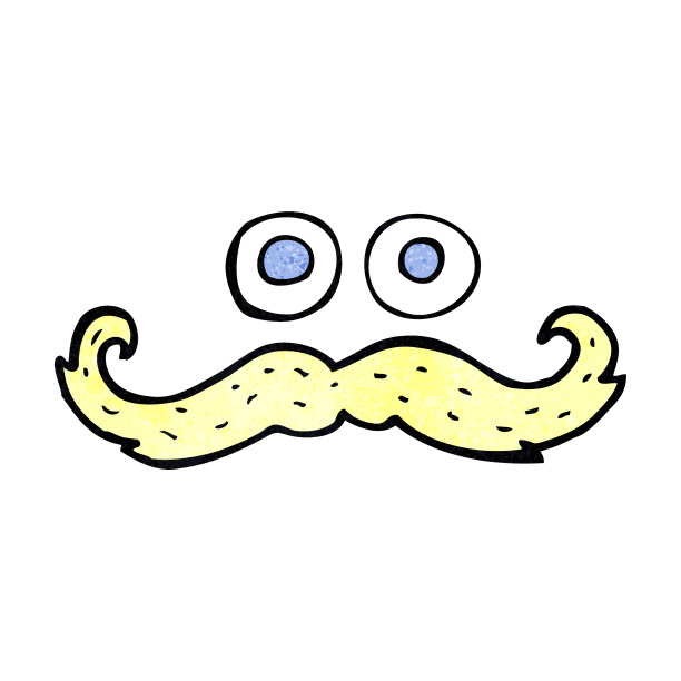 卡通眼睛和胡子符号图片下载