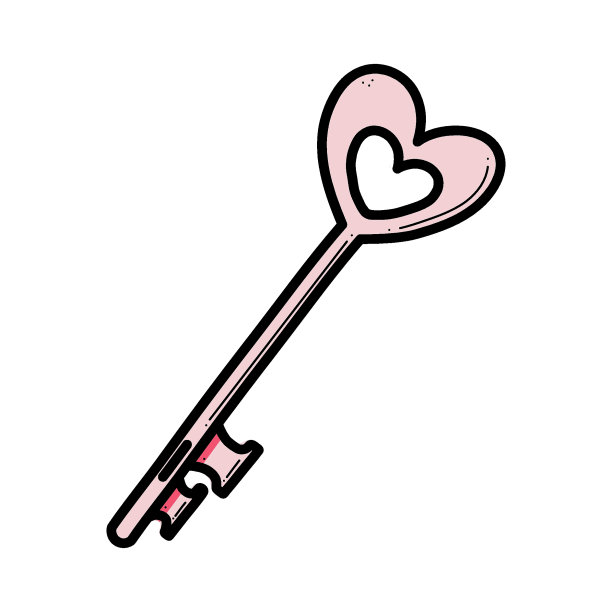 心形的钥匙和锁象征着周年纪念，婚礼。情人节的矢量插图。图片下载