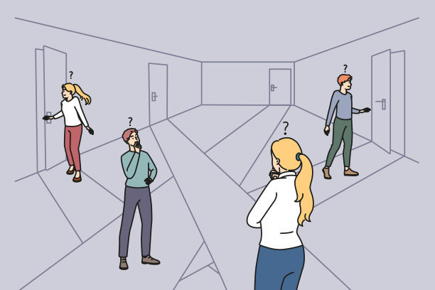 人们在房间里寻找出路图片下载