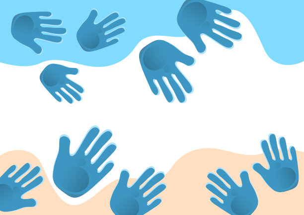 抽象的背景，孩子的手掌。向量图片下载