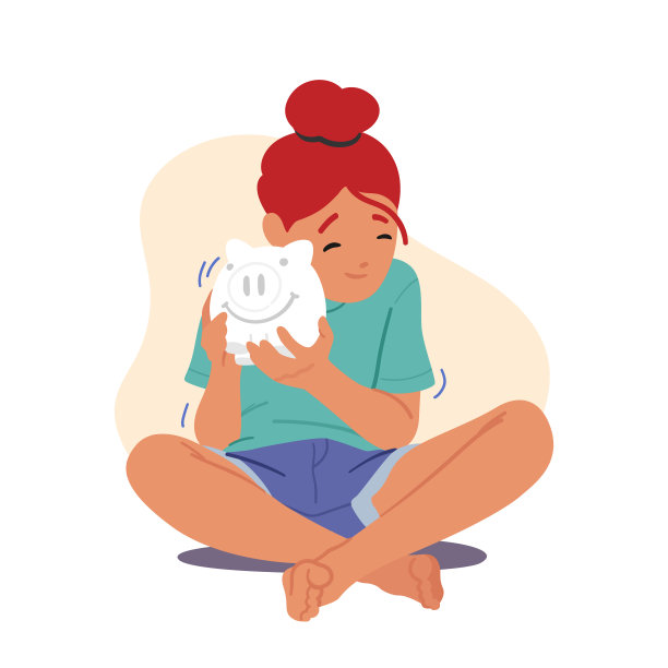 摇晃存钱罐的少女角色。青少年收集的储蓄、藏匿、贫困或投资概念图片下载