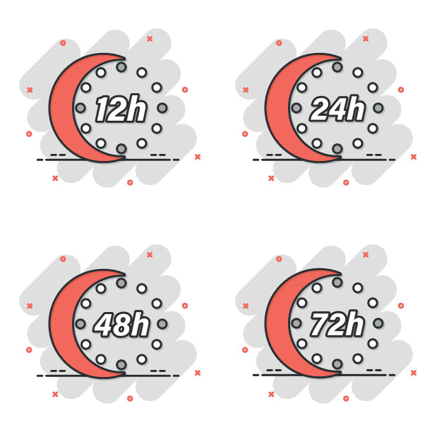 漫画风格的时钟图标。定时器倒计时卡通矢量插图在孤立的背景。时间衡量飞溅效果标志经营理念。图片下载