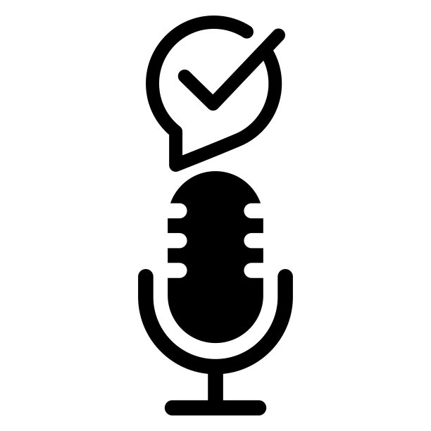 带有复选标记的广播麦克风图标。Recording Studio矢量插图图片下载