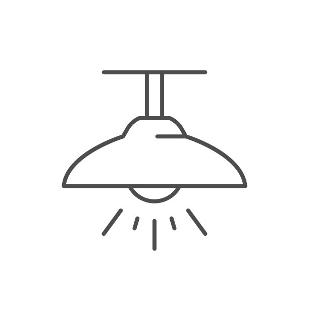 吸顶灯线条轮廓图标图片下载