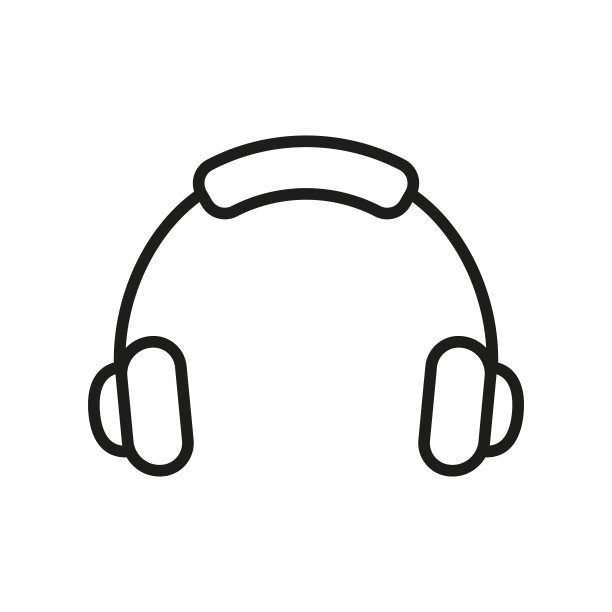 耳机线路图标。耳机听音乐，音频，播客线性象形图。DJ耳机，音量声音轮廓符号。耳机标志。可编辑的中风。孤立矢量图图片下载