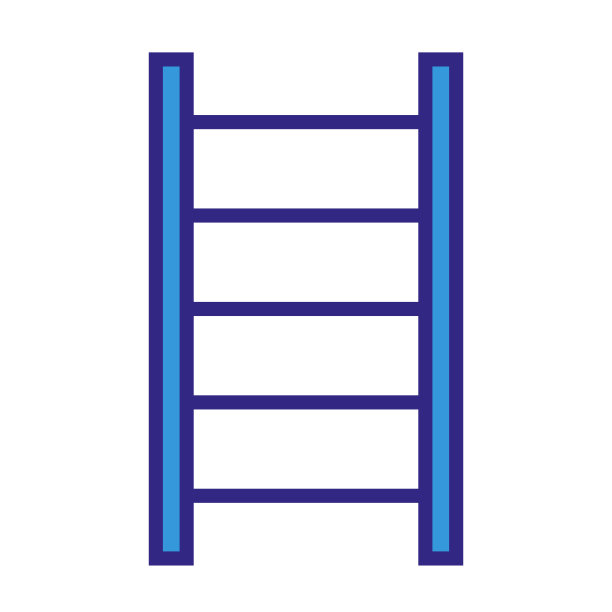 涂鸦图标梯子，花园工具，线性图标，手绘图片下载