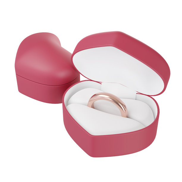 3d渲染戒指在一个戒指盒图片下载