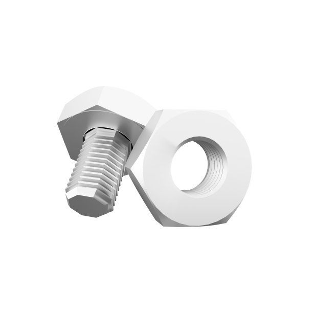 三维图示六角螺栓。三维插图六边形螺栓，图标图片下载