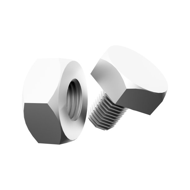 三维图示六角螺栓。三维插图六边形螺栓，图标图片下载