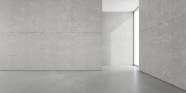 三维渲染的空混凝土房间。图片下载