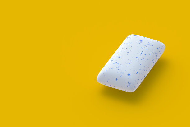 口香糖。薄荷泡泡糖。文本空格。三维渲染图片下载