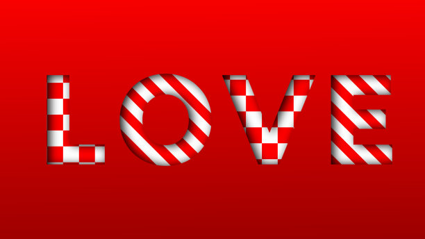 爱字在红色渐变的颜色图片下载