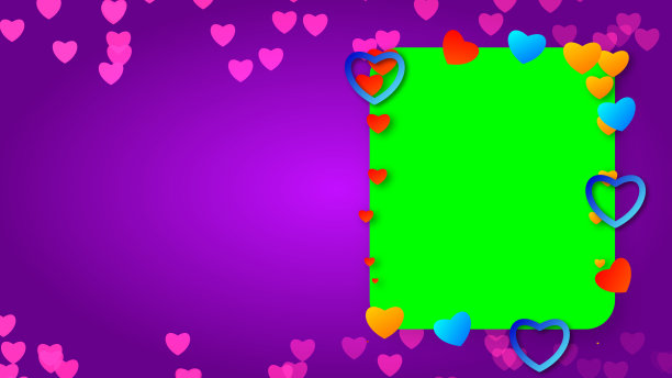 粉红色心形框架与照片空间图片下载