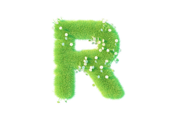 字母R与草和花大写图片下载