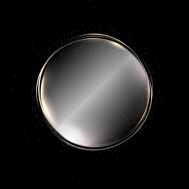 圆形隔离金属色框架上的黑色背景图片下载