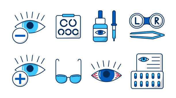 眼睛护理矢量图标隔离在白色背景上。Ophtalmology概念图片下载