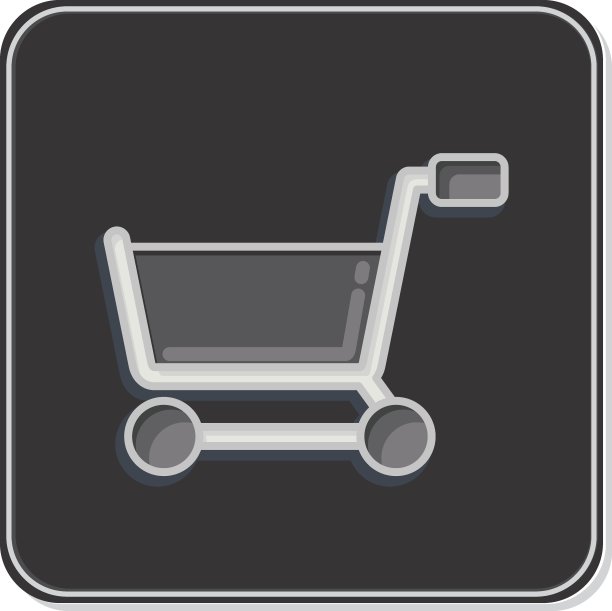 图标购物车。与网上商店符号相关。光滑的风格。简单的说明。商店图片下载