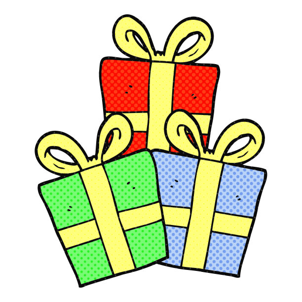 手绘卡通圣诞礼物图片下载