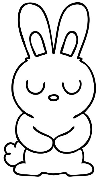 线条画古怪的卡通兔子图片下载