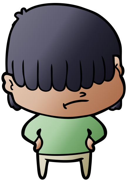 头发凌乱的卡通男孩图片下载
