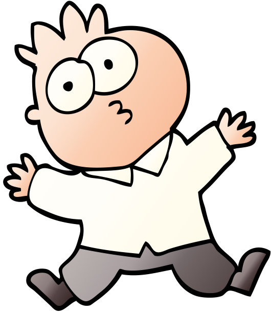 矢量渐变卡通趣味办公室男人插画图片下载