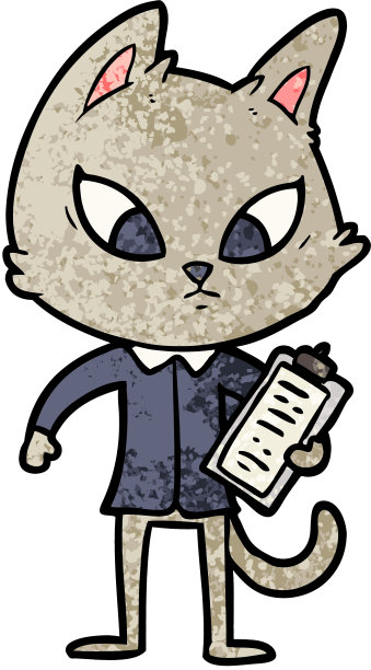 困惑的卡通商务猫图片下载