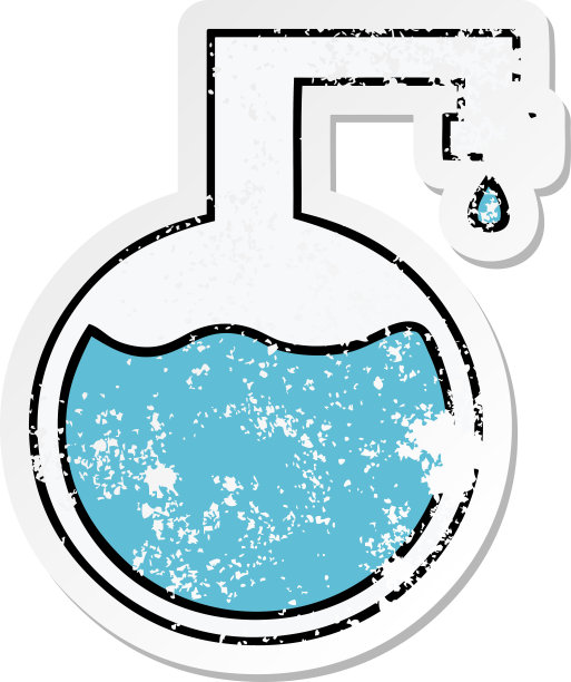 心疼的贴纸一个可爱的卡通科学实验图片下载