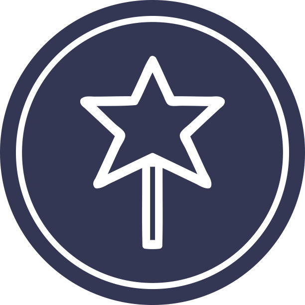 魔术棒圆形图标符号图片下载