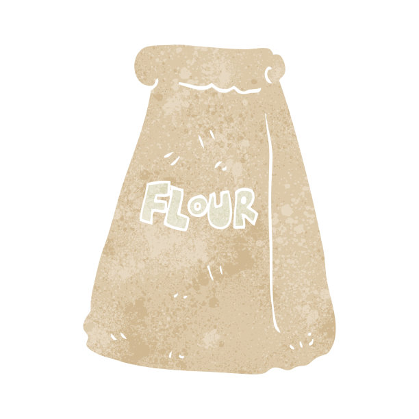 手绘复古卡通面粉袋图片下载
