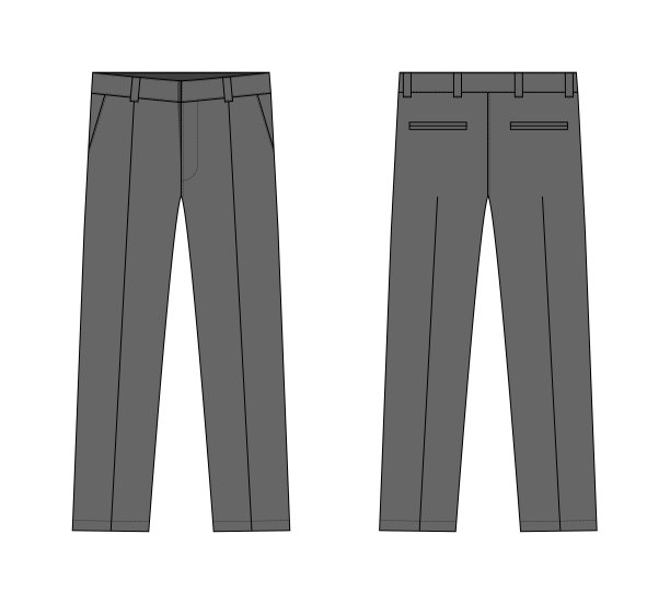 西装裤子矢量模板插图|灰色图片下载