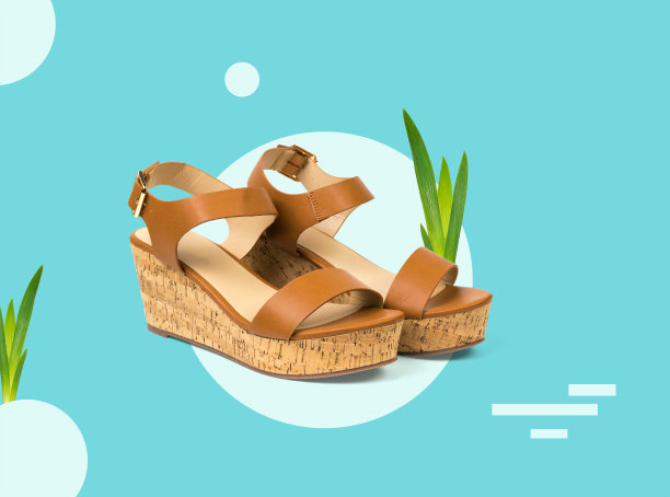 时尚女性的高跟凉鞋在一个抽象的背景。图片下载