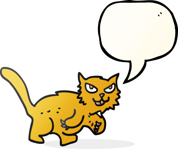 手绘语音泡泡卡通猫图片下载