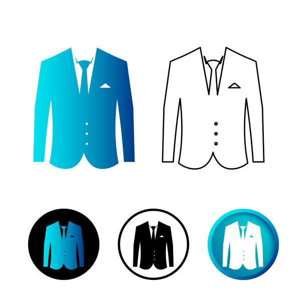 抽象西装图标插图图片下载