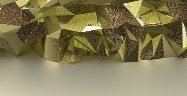 金色多边形背景的3d渲染图片下载
