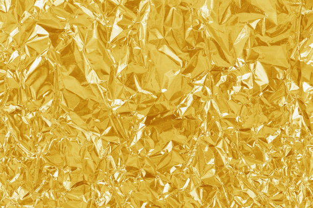 金箔箔光泽的纹理，抽象的黄色包装纸作为背景和设计艺术作品。图片下载