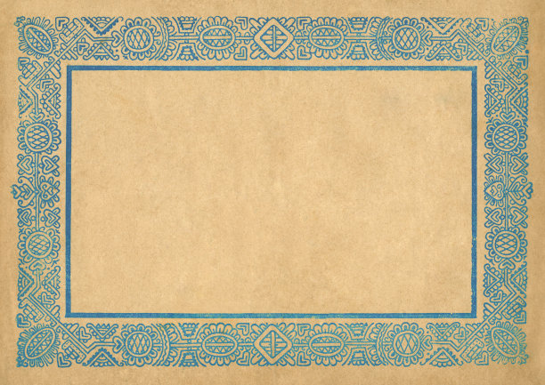 特写的旧笔记本封面(约。1900)与漂亮的蓝色饰品相框。图片下载