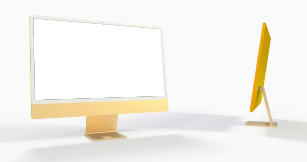 带有空白白屏的电脑显示器图片下载