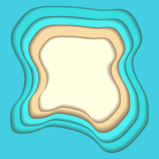 矢量背景与蓝色和黄色的形状剪纸。图片下载