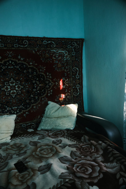 枕头放在家庭房间角落的沙发上图片下载