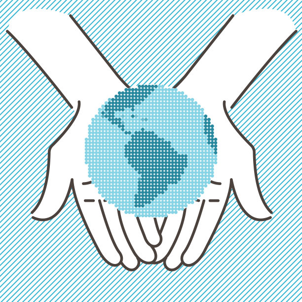 矢量插图手掌与地球在它图片下载