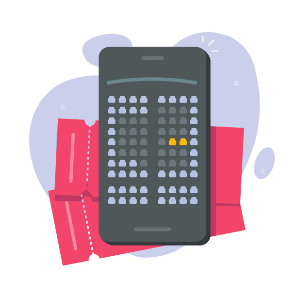 座位电影院电影预订选择手机app上的屏幕矢量，在线剧院音乐会门票购买ui界面设计，俯视图上方的音乐厅布局在手机智能手机图像图片下载