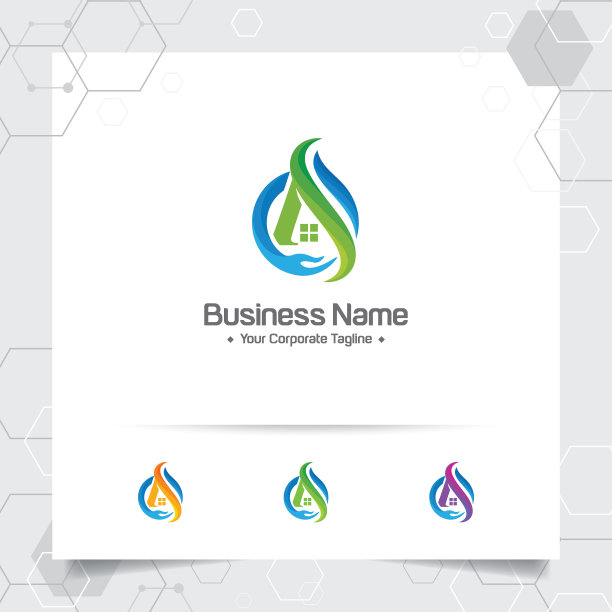 家之家标志设计概念手护矢量窗口图标。房地产和财产标志的建设，承包商，建筑师，和出租的房子。图片下载