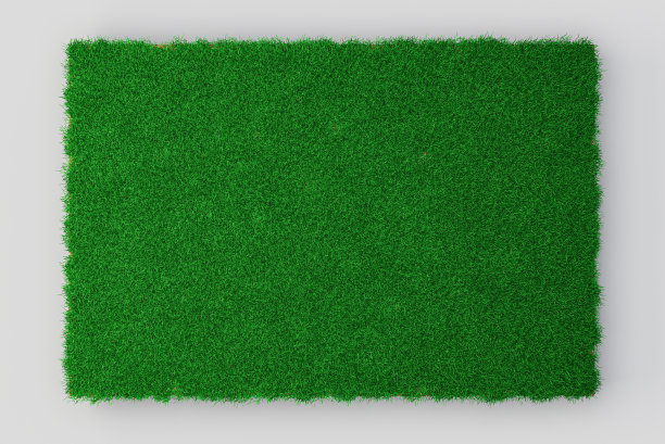 地质横截面的三维插图，绿色的草孤立在白色背景上图片下载