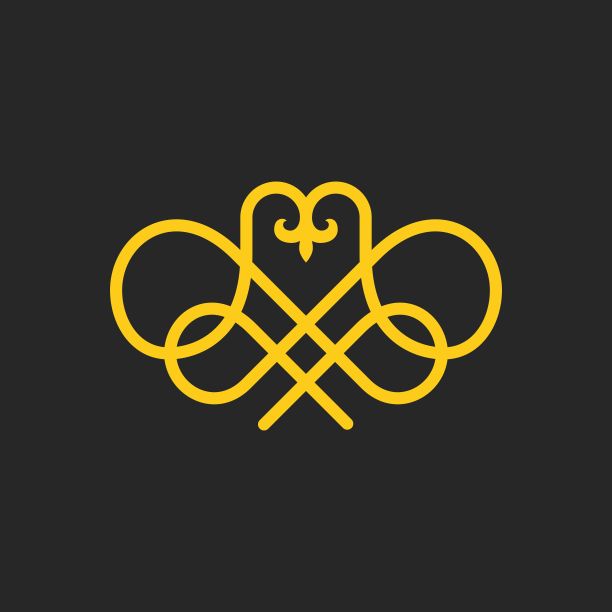 标志元素:蝴蝶、蜜蜂、猫头鹰、翅膀、饰品、字母m向量。隔离。图片下载