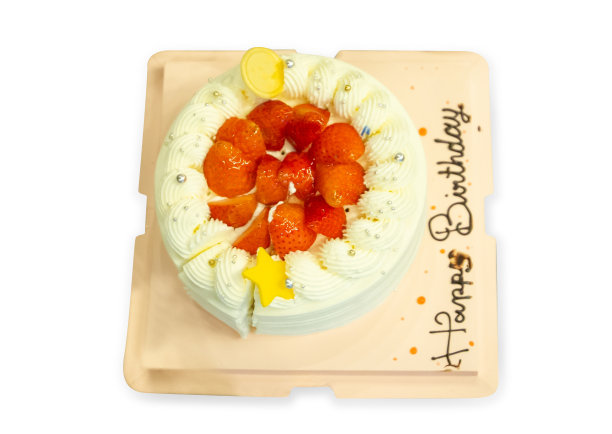 香草生日奶油蛋糕的俯视图，重点选择图片下载