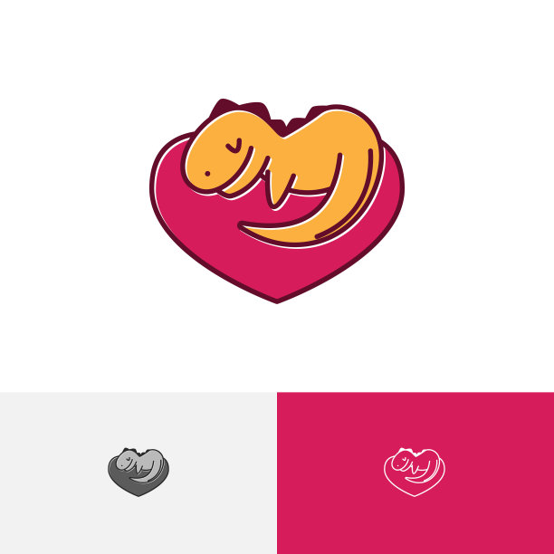 宝宝恐龙睡觉恐龙爱心儿童护理图片下载