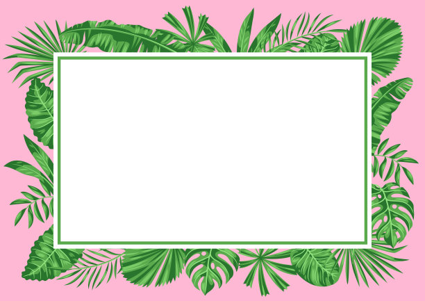 背景与风格化的棕榈叶。热带树叶和植物的图像。图片下载