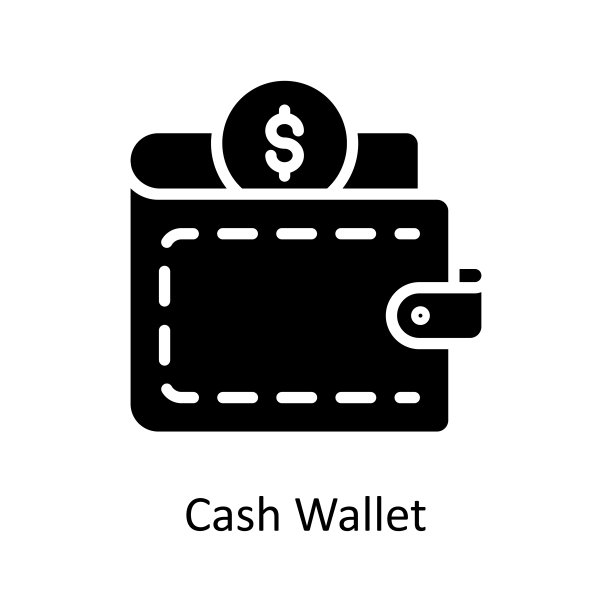 现金钱包矢量固体图标设计说明。白色背景EPS 10文件上的产品管理符号图片下载