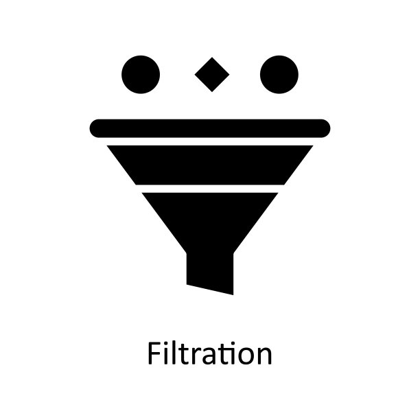 过滤矢量固体图标设计说明。白色背景EPS 10文件上的产品管理符号图片下载