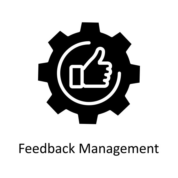 反馈管理矢量固体图标设计说明。白色背景EPS 10文件上的产品管理符号图片下载
